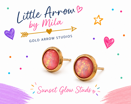 Sunset Coral Studs - Gold Arrow Studios 