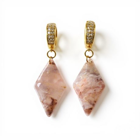 Fall Diamond Agate Dangle - Gold Arrow Studios 