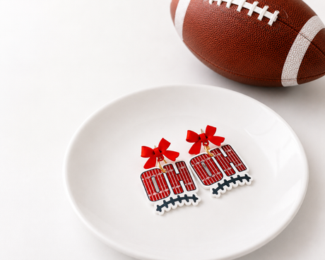 Buckeye Football Earrings - Gold Arrow Studios 