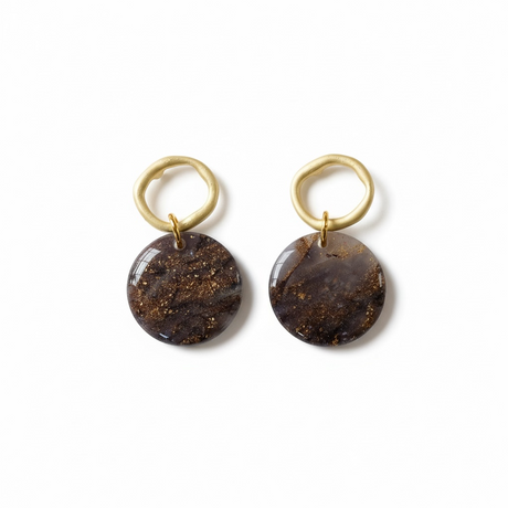 Brown Marble Dangle - Gold Arrow Studios 