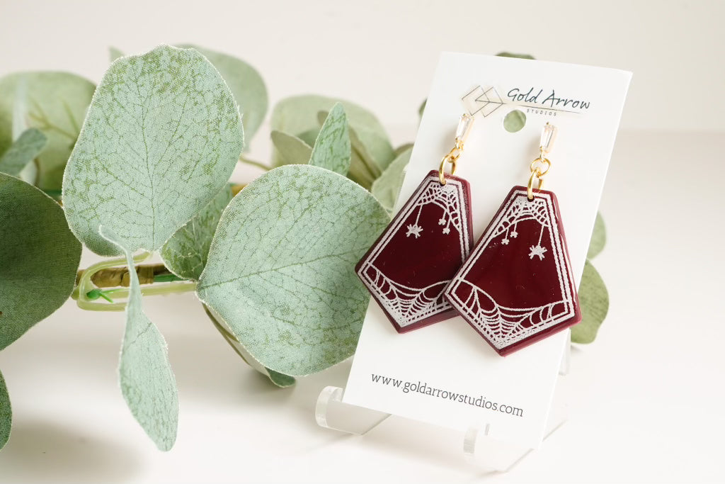 Spooky Coffin Dangles - Gold Arrow Studios 