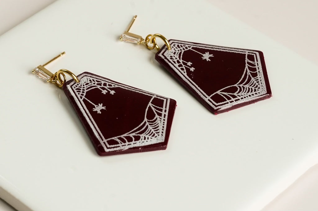 Spooky Coffin Dangles - Gold Arrow Studios 