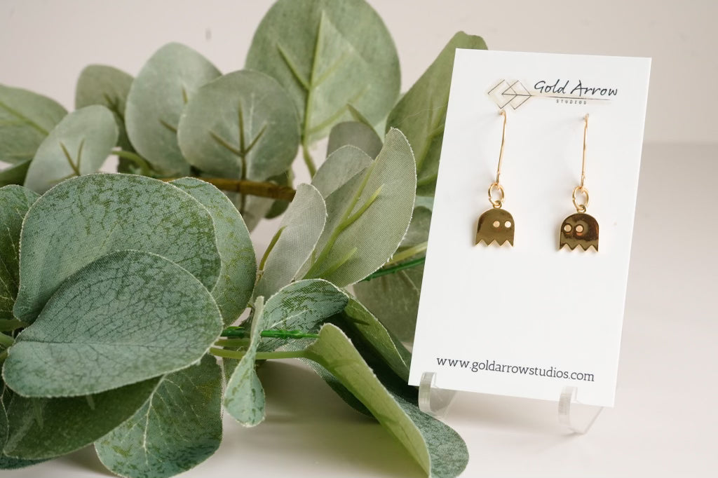 Retro Ghost Dangles - Gold Arrow Studios 