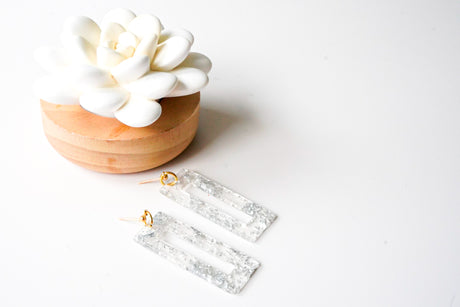 Silver and Gold Statement Earrings - Gold Arrow Studios 