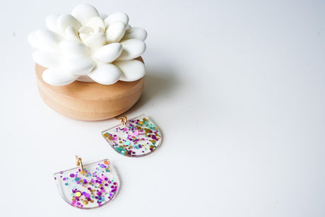 Mardi Gras Statement Earrings - Gold Arrow Studios 