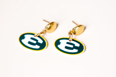 St Ed's Oval Dangle Earrings - Gold Arrow Studios 