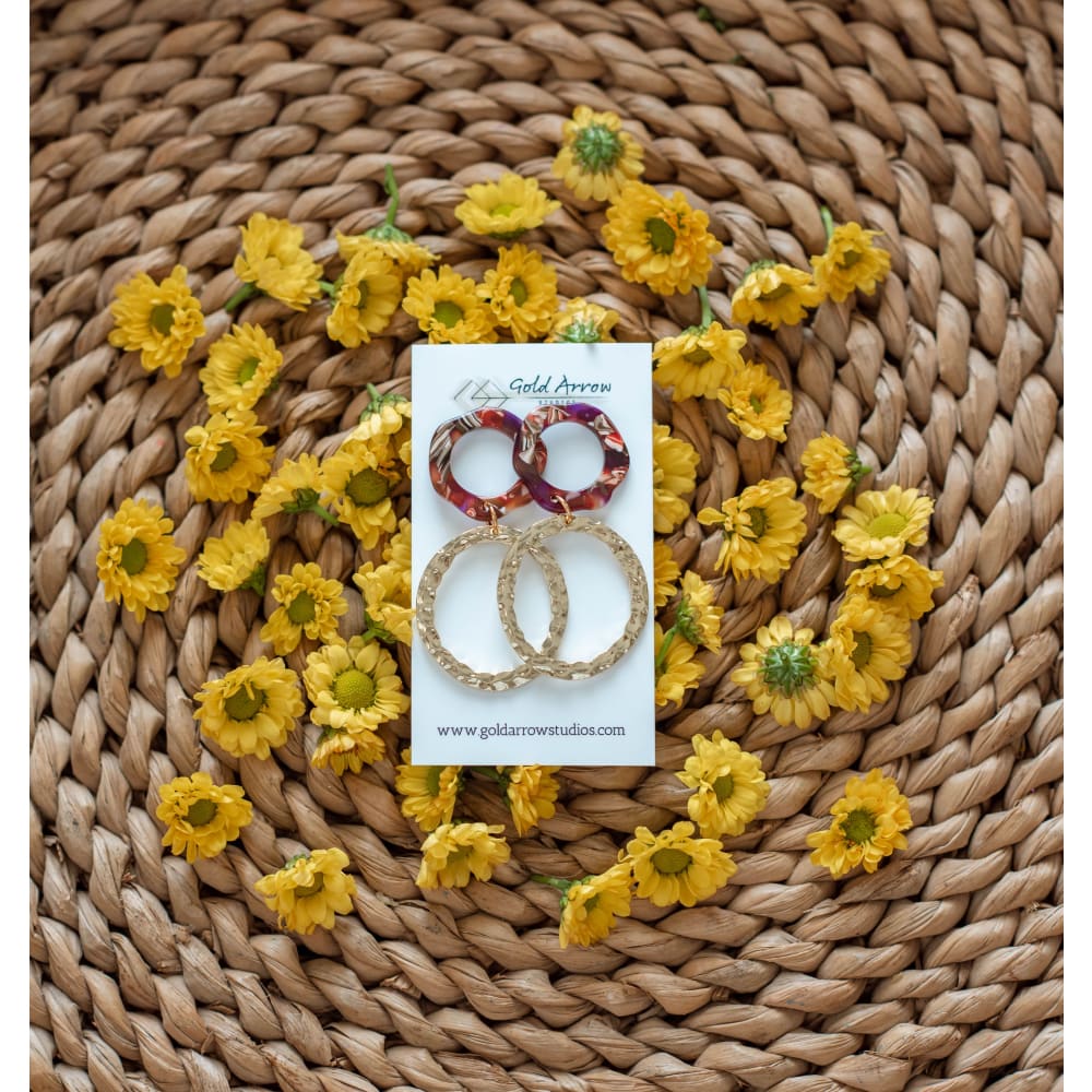 Boho Hammered Dangles - Dangle Earrings