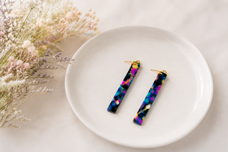 Aurora Borealis Statement Earrings - Gold Arrow Studios 