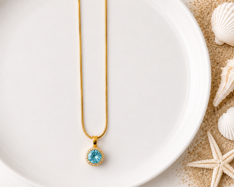Laguna Blue Necklace - Gold Arrow Studios 