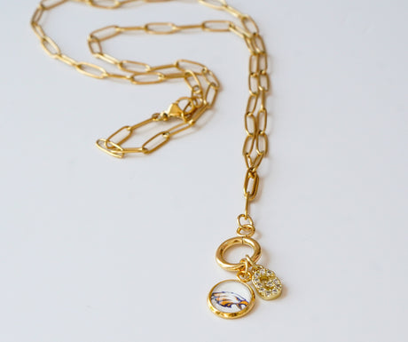 School Spirit Toggle Necklace - Gold Arrow Studios 