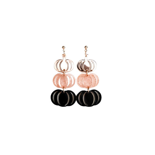 three stack pumpkin earrings