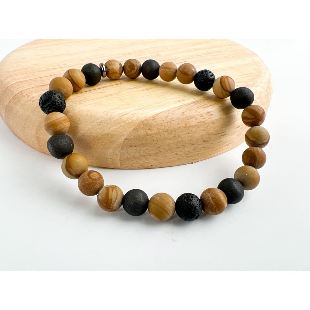 Brown Wood Jasper Aromatherapy Bracelet