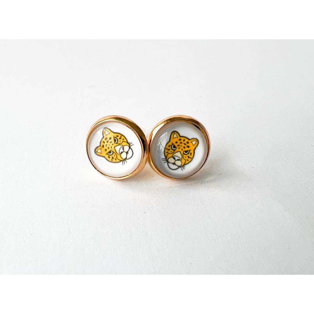 Jaguar Gold Stud Earrings